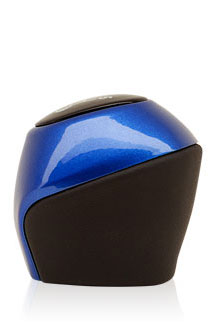 Pomello in vera pelle verniciato blu